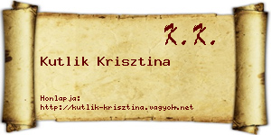 Kutlik Krisztina névjegykártya